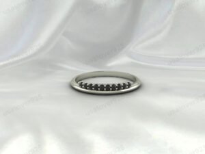 Black Onyx Half Eternity Women Band Ring