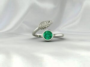 Emerald Leaf Women Ring Jewelry