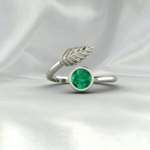 Emerald Leaf Women Ring Jewelry