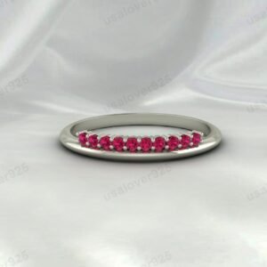 Ruby Half Eternity Women Band Ring