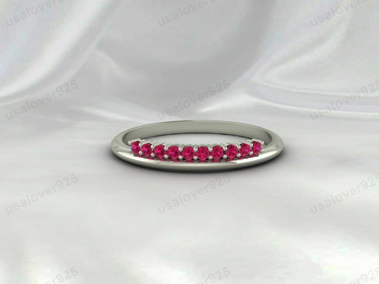 Ruby Half Eternity Women Band Ring