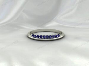 Blue Sapphire Half Eternity Women Band Ring