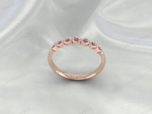 Amethyst Eternity Ring | 925 Sterling Silver Purple Gemstone Band for Women