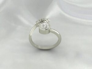 CZ Diamond Leaf Women Ring Jewelry