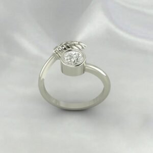 CZ Diamond Leaf Women Ring Jewelry