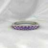 Amethyst Full Eternity Band | 925 Sterling Silver Stacking Ring