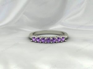 Amethyst Full Eternity Band | 925 Sterling Silver Stacking Ring