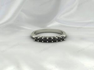 Black Onyx Full Eternity Band | 925 Sterling Silver Stacking Ring