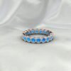 Blue Topaz CZ Eternity Band | 925 Sterling Silver Stacking Ring