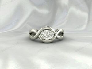 Cubic Zirconia Oval Stone Women Ring | 925 Sterling Silver Bridal Jewelry