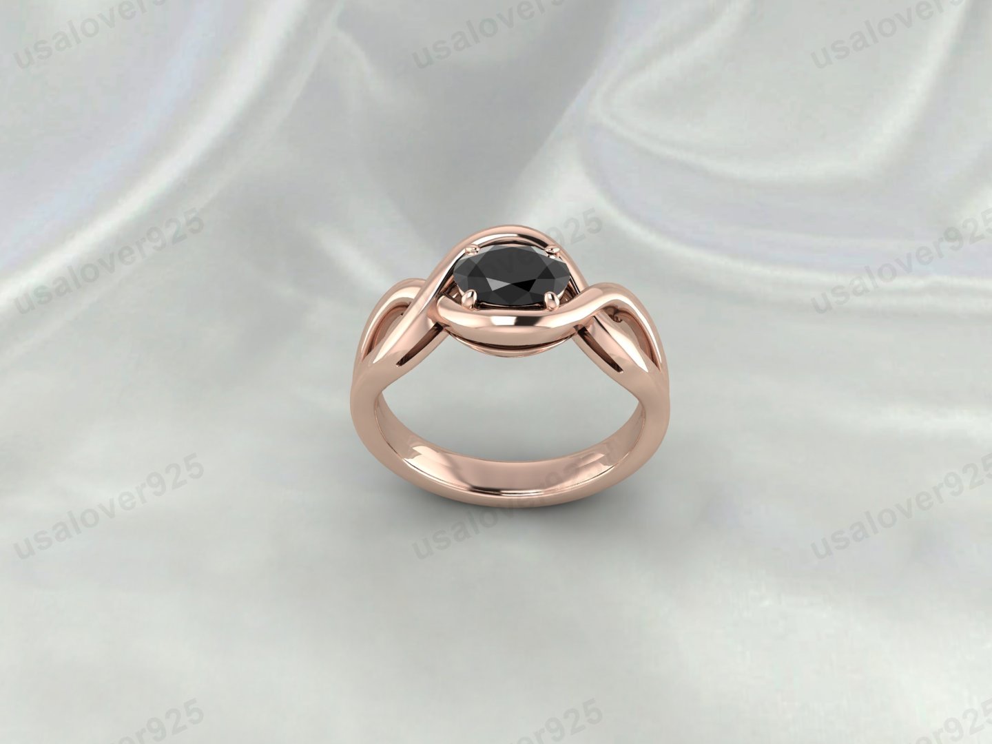 Black Onyx Oval Stone Women Ring | 925 Sterling Silver Gothic Bridal Jewelry