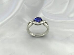 Blue Sapphire Oval Stone Women Ring | 925 Sterling Silver September Birthstone Jewelry