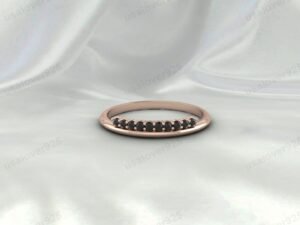 Black Onyx Half Eternity Women Band Ring