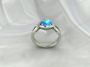 Blue Topaz Oval Stone Women Ring | 925 Sterling Silver December Birthstone Jewelry