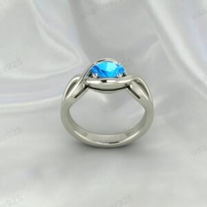 Blue Topaz Oval Stone Women Ring | 925 Sterling Silver December Birthstone Jewelry