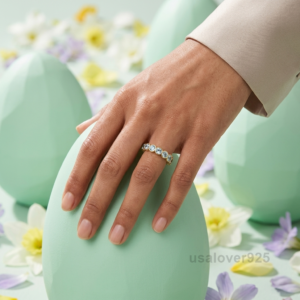 Aquamarine Full Eternity Band