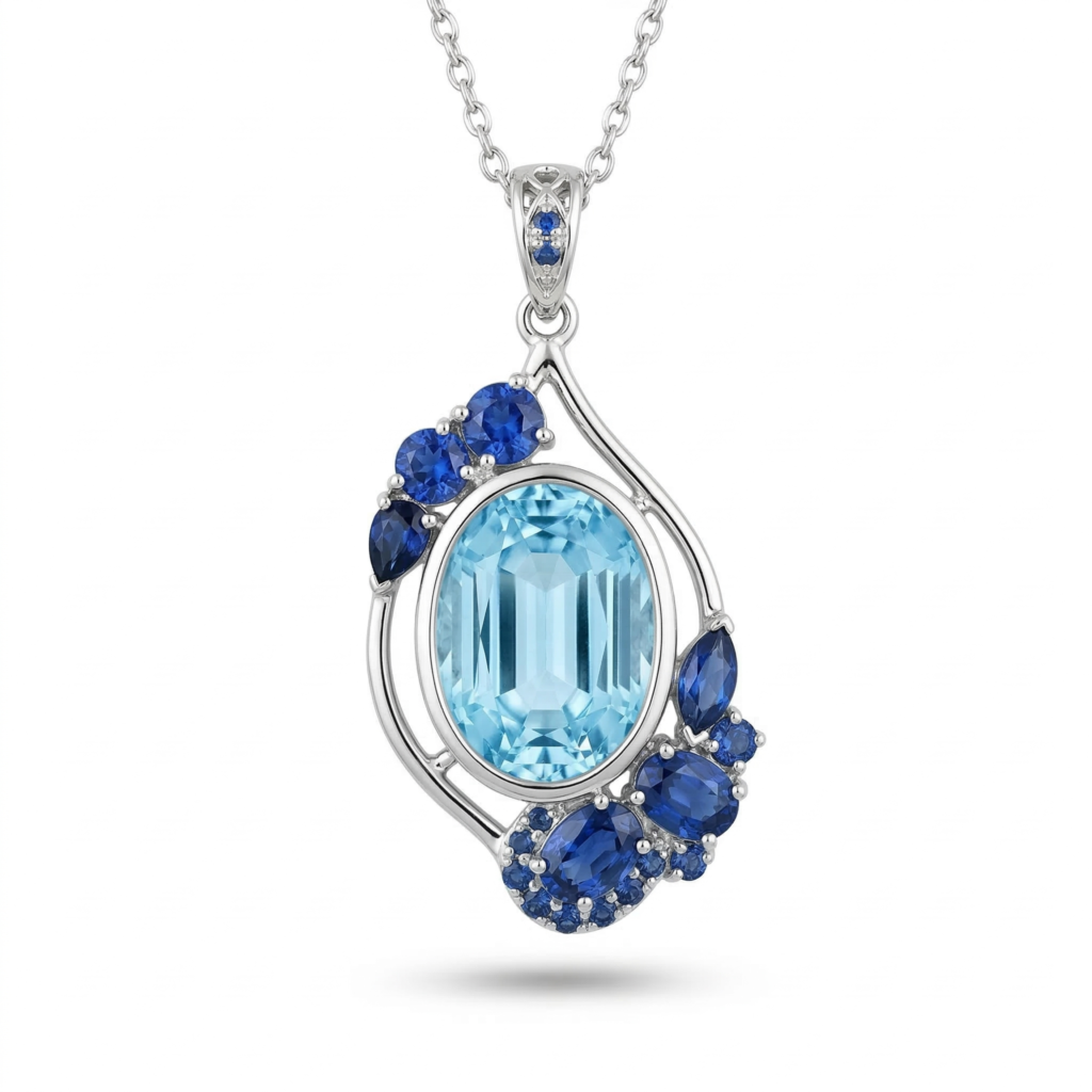 Aquamarine Sapphire Pendant