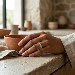 Baguette CZ Full Eternity Ring, 925 Sterling Silver Stackable Wedding Band