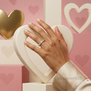 Baguette CZ Full Eternity Ring, 925 Sterling Silver Stackable Wedding Band