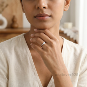 CZ Round Stone Solitaire Women's Ring, 925 Solid Sterling Silver