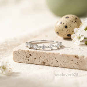 CZ Stone Heart Shape Solitaire Women's Band, 925 Solid Sterling Silver