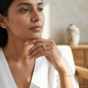 CZ Stone Heart Shape Solitaire Women's Band, 925 Solid Sterling Silver