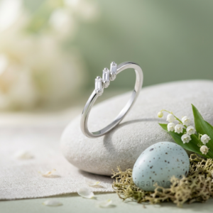 CZ Baguette Stone Band, 925 Solid Sterling Silver Jewelry