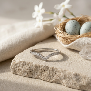 CZ Stone V Shape Eternity Band, 925 Sterling Silver Women's Jewelry