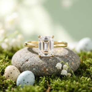 Octagon Cubic Zirconia Ring, 925 Sterling Silver Statement Jewelry