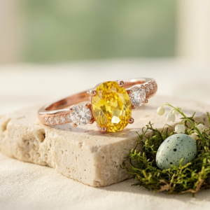 Citrine Solitaire Stone Ring – Premium 925 Sterling Silver Engagement Jewelry