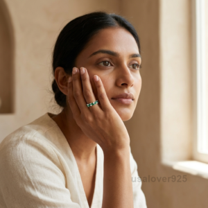 Marquise Emerald CZ Stone Women's Eternity Band, 925 Solid Sterling Silver