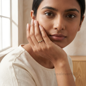 Black Onyx and CZ Stone Women's Half Eternity Band, 925 Solid Sterling Silver