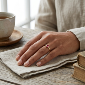 Marquise Ruby Stone Women's Ring, 925 Sterling Silver Handmade Jewelry
