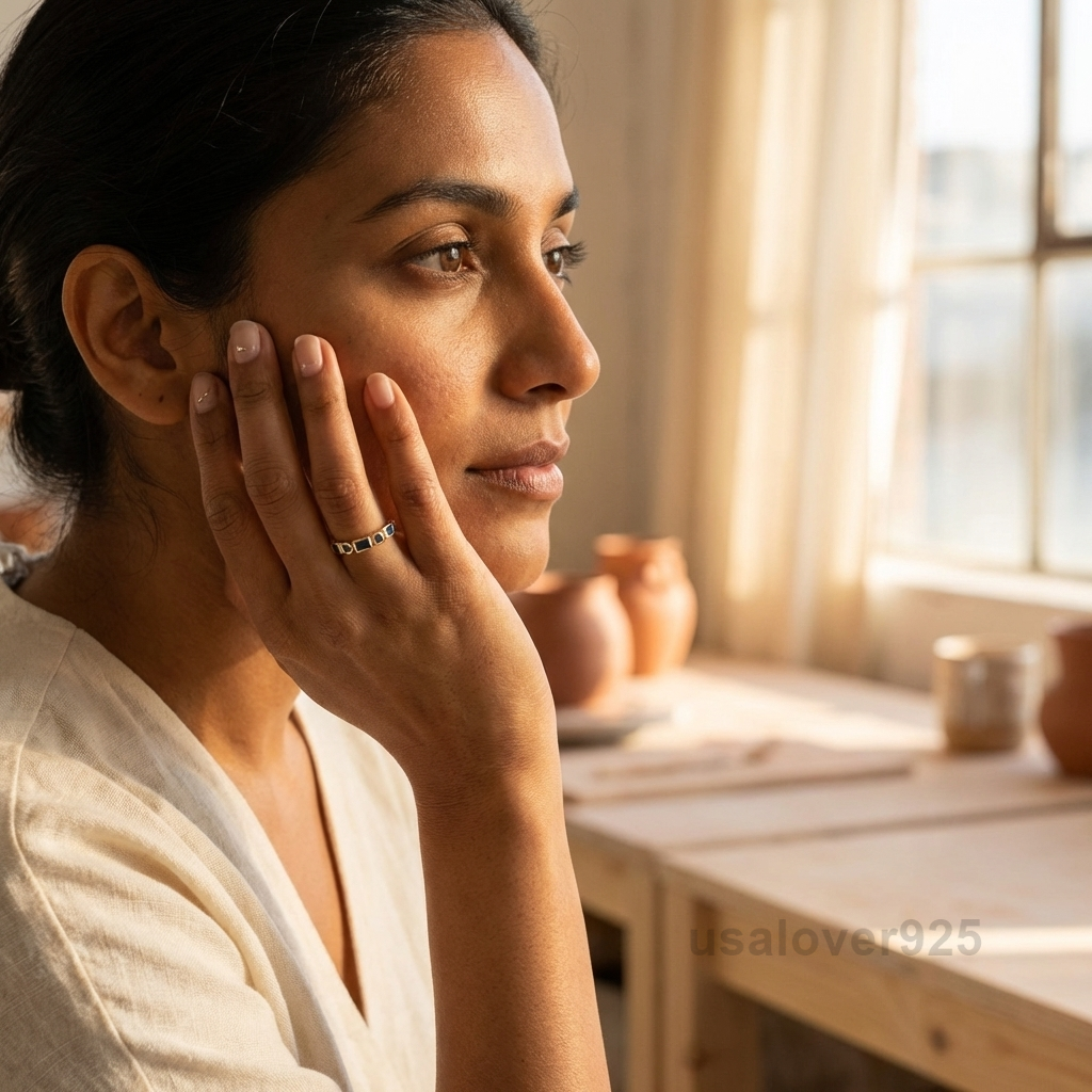 Blue Sapphire Stone Women's Full Eternity Band, 925 Solid Sterling Silver