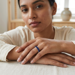 Sapphire Baguette Stone Women's Full Eternity Band, 925 Solid Sterling Silver