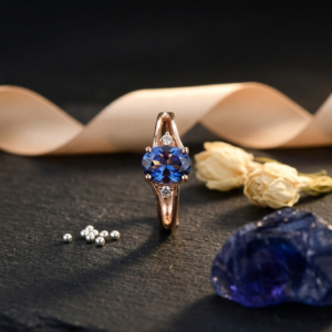 Blue Sapphire Stone Ring, 925 Sterling Silver Gemstone Jewelry