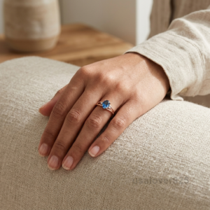 Blue Sapphire Stone Ring, 925 Sterling Silver Gemstone Jewelry