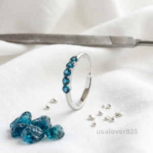 Sterling Silver Topaz Ring | December Birthstone Half Eternity Jewelry