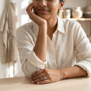 Sterling Silver Blue Topaz & Cubic Zirconia Ring | Sparkly Eternity Band