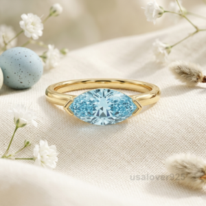 Topaz Marquise Stone Ring, 925 Sterling Silver Women's Jewelry