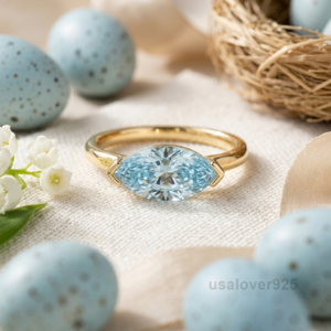 Topaz Marquise Stone Ring, 925 Sterling Silver Women's Jewelry