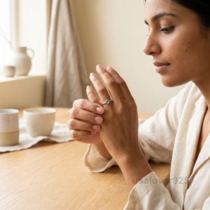 Topaz Stone Women's Solitaire Ring, 925 Solid Sterling Silver