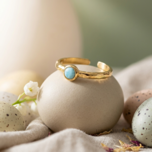 Turquoise Women's Adjustable Ring, 925 Sterling Silver Stackable Jewelry