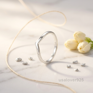 Minimalist V Shape Chevron Ring – 925 Sterling Silver Modern Jewelry