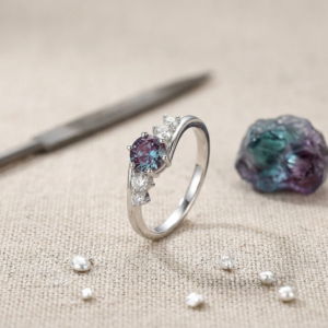 Alexandrite CZ Stone Solitaire Women's Ring, 925 Sterling Silver Jewelry