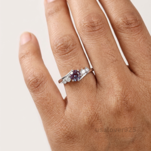 Alexandrite CZ Stone Solitaire Women's Ring, 925 Sterling Silver Jewelry