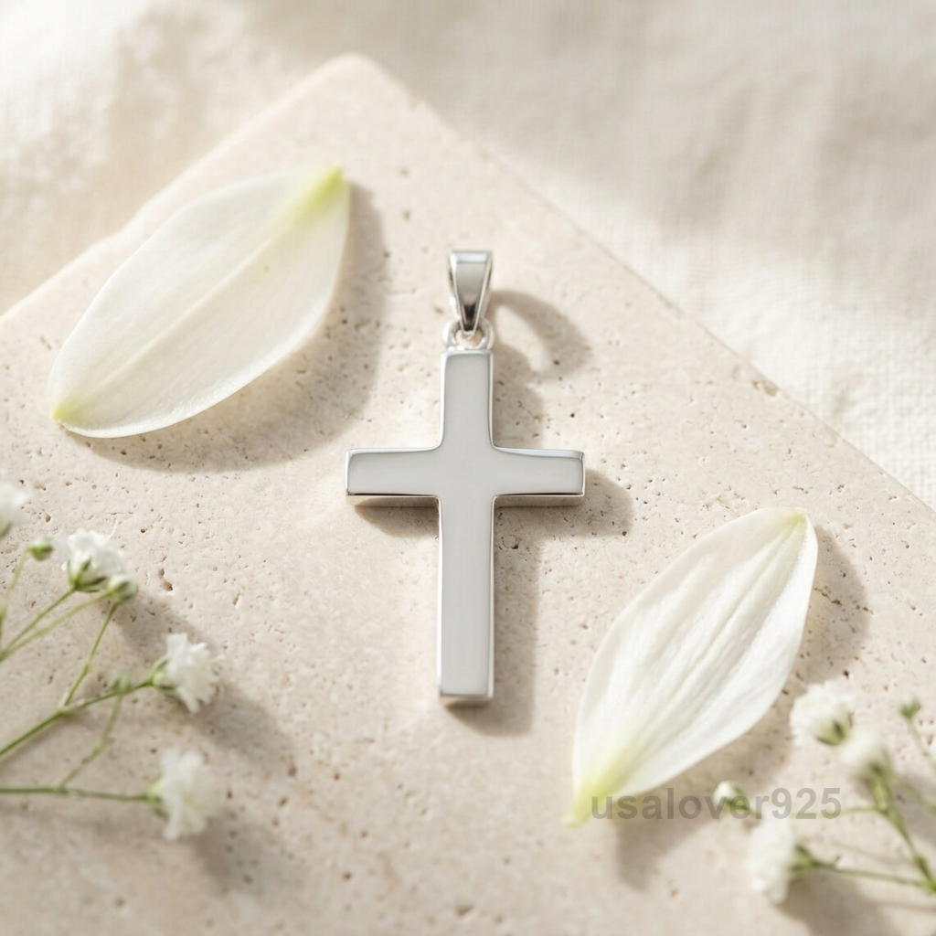 Cross Unisex Pendant, 925 Sterling Silver Necklace Jewelry