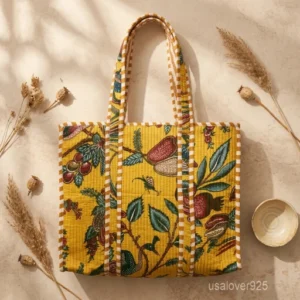 A person carrying a massive Safari Quilted Cotton Tote Bag comfortably over their shoulder during a weekend beach holiday trip.
