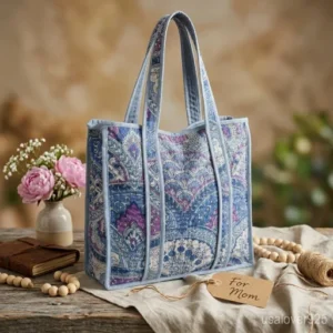 Flower Kantha Cotton Tote Bag | Luxury Boho Purse