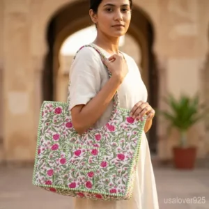 Floral-Quilted-Cotton-Tote-Bag-Hand-Block-Print-Indian-Ethnic-Shopper